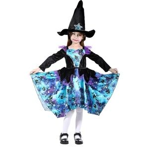 Rabtero Halloween Witch Costumes for Girls,Unicorn Witch